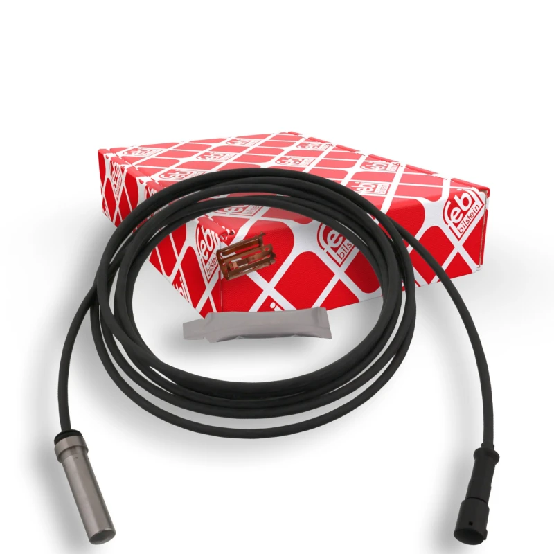 Image of FEBI BILSTEIN 45775 ABS Sensor Rear Axle Left, with bush Sensor,wheel speed (412)