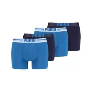 Image of Puma 4 Pack Logo Boxers Mens - Blue