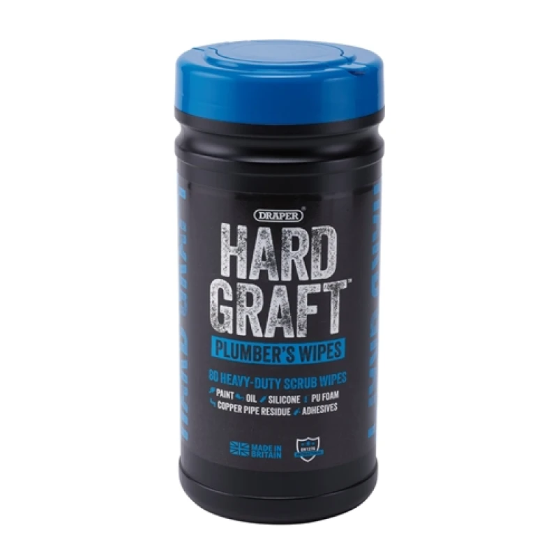Image of Draper Hard Graft Plumber's Wipes (Tub of 80) 12438