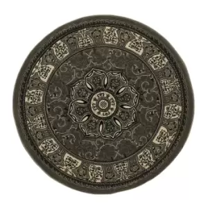 Image of Think Rugs Heritage Round Rug 4400 Grey 150X150cm