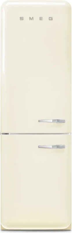 Image of Smeg 331 Litre Fifties Style Left Hand Hinge 70/30 Fridge Freezer - Cream FAB32LCR6UK Cream colour