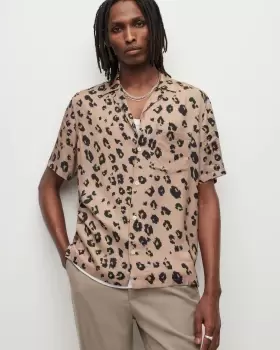 Image of AllSaints Manado Leopard Print Shirt