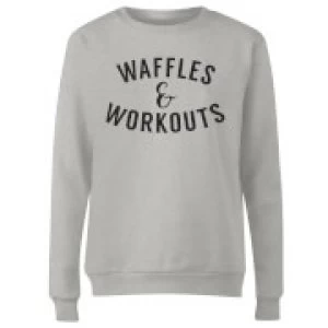 Image of Waffles and Workouts Womens Sweatshirt - Grey - 3XL