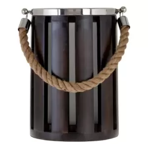 Image of Hampstead Glass/Wood Candle Holder Large