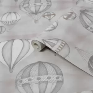 Image of Sublime Balloon Fiesta Grey Rose Gold Wallpaper
