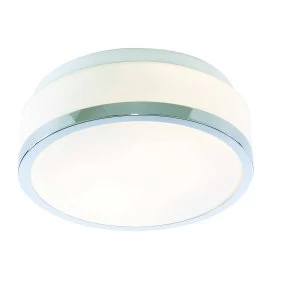 Image of Bathroom Flush 2 Light Ceiling Chrome IP44, E27
