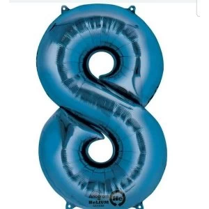 Image of Number 8 Foil Balloon (Blue)