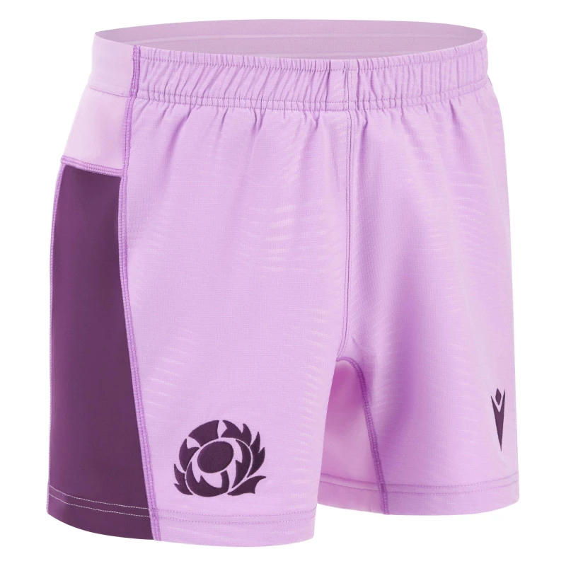 Image of Macron Scotland Rugby Authentic Away Shorts 2025 Adults Pink male Small