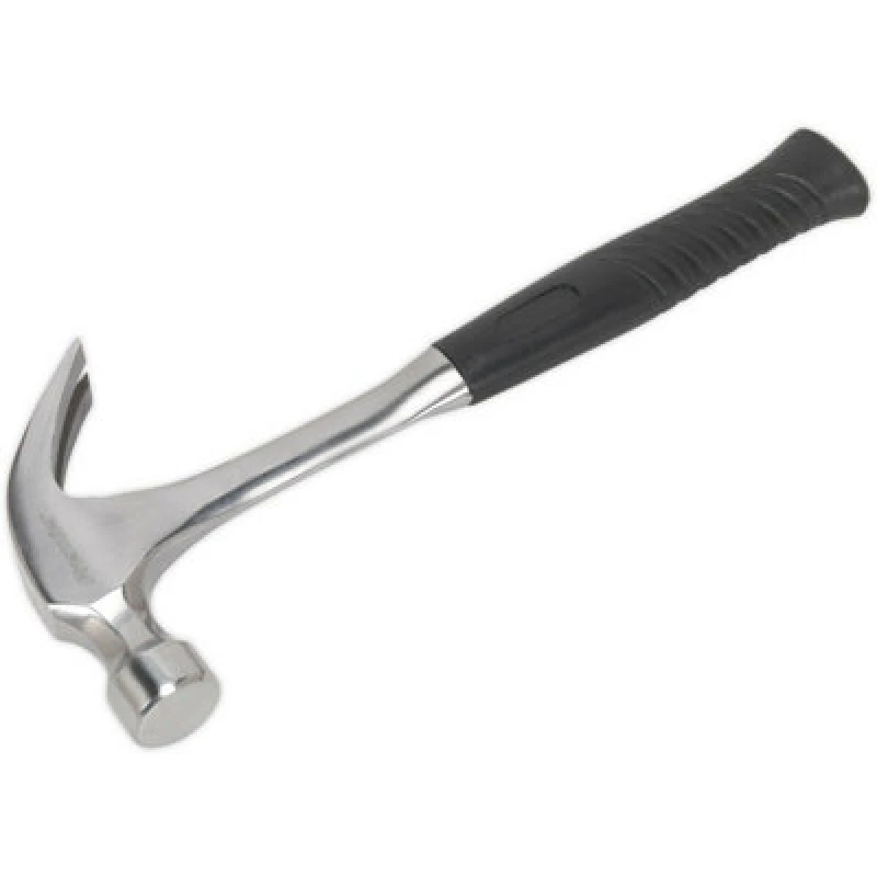 Image of Loops 20oz One Piece Claw Hammer - Drop Forged Steel - Rubber Grip - DIY Nail Remover Metallics