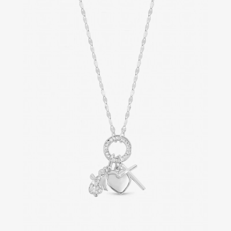 Image of Inicio Sterling Silver Christening Necklace - Gift Pouch Silver female One Size