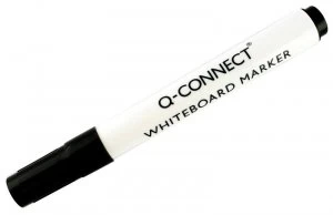 Image of Q Connect Drywipe Marker Black - 10 Pack