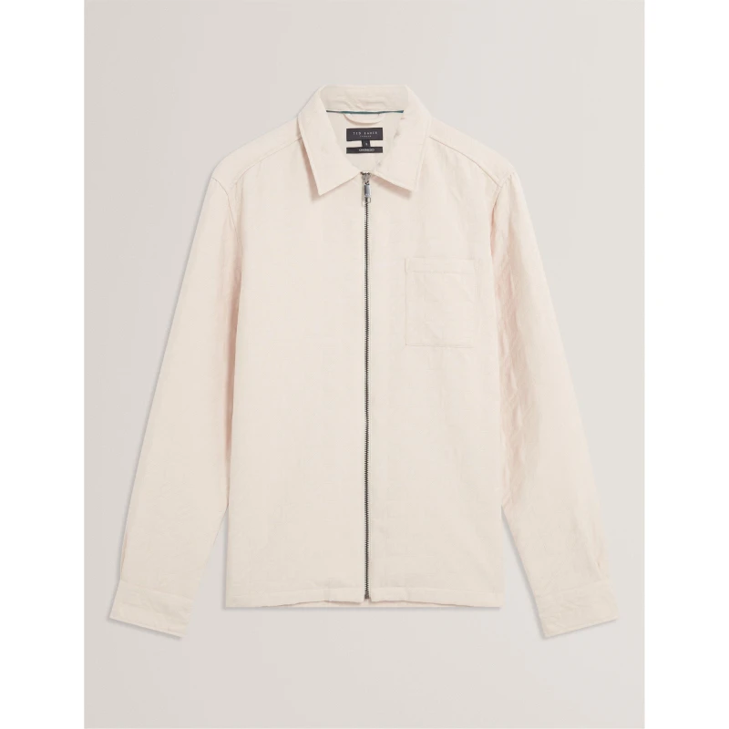 Image of Ted Baker Mens Quilt Overshirt Beige male S (2)