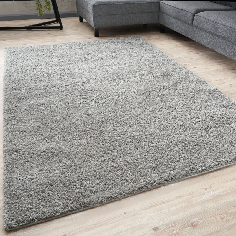 Image of THE RUGS Shaggy Rugs Grey Living Room Rug - Soft Fluffy Thick Carpet For Bedrooms & Kitchen Easy To Clean Home Decor Rugs Size: 80cm x 300cm Grey