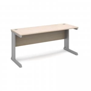 Image of Vivo Straight Desk 1600mm x 600mm - Silver Frame Maple Top