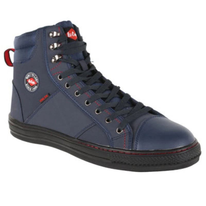 Image of Lee Cooper Workwear Lee Cooper Workwear Retro Baseball SB SRA Safety Ankle Boots in Navy Size: 5 Navy 5 Unisex 5050217238807