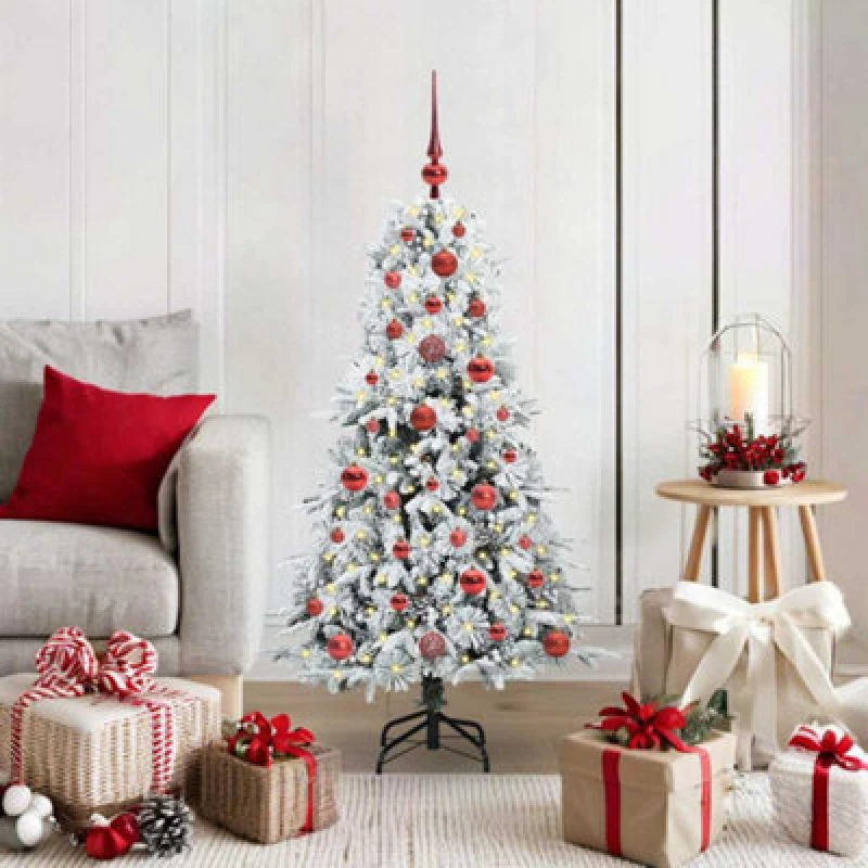 Image of Vidaxl Artificial Hinged Christmas Tree White 120 Cm Pe And Pvc