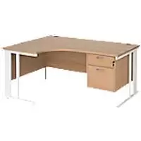 Image of Dams International Left Hand Ergonomic Desk MCM16ELP2WHB 1,600 x 1,200 x 725 mm
