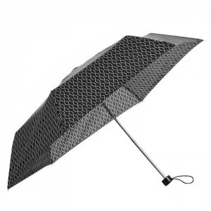 Image of Totes Super Mini Wavy Lines Umbrella - Black/White Wvy