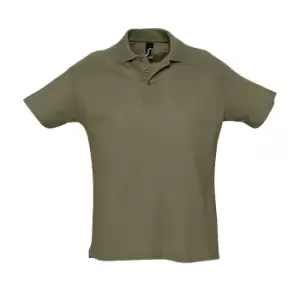 Image of SOLS Mens Summer II Pique Short Sleeve Polo Shirt (M) (Army)