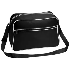 Image of Bagbase Retro Adjustable Shoulder Bag (18 Litres) (One Size) (Black/White)