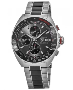 Image of Tag Heuer Formula 1 Automatic Chronograph Grey Ceramic & Steel Mens Watch CAZ2012.BA0970 CAZ2012.BA0970