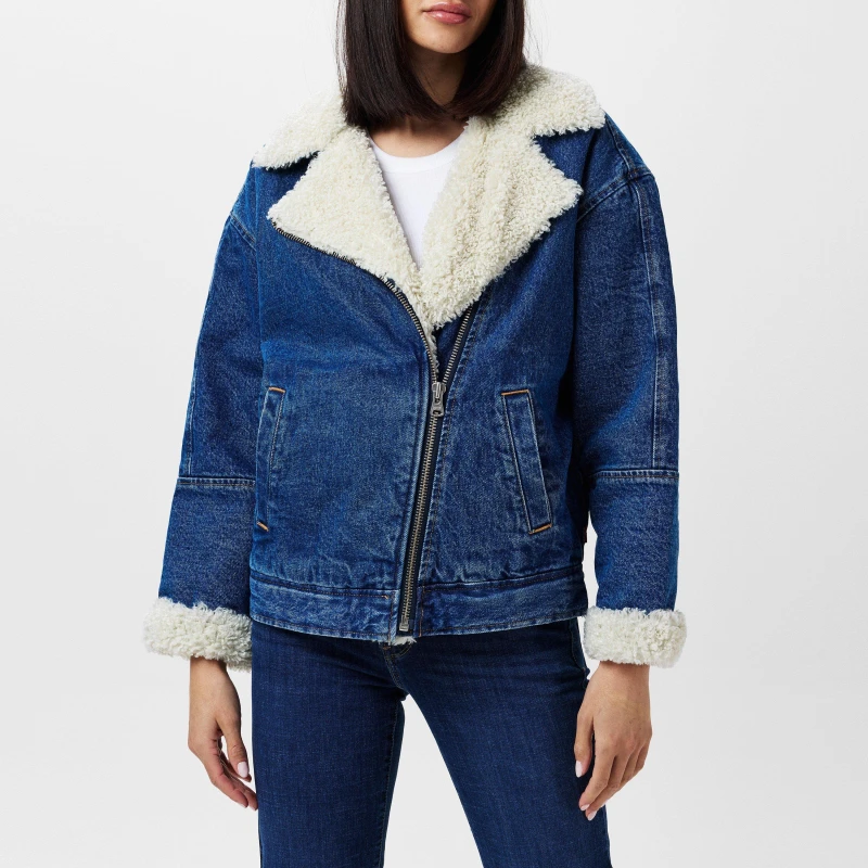 Image of Levis Levis Sherpa Flight Jacket In The Ai - Blue Blue 8