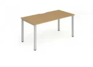 Image of Single Silver Frame Bench Desk 1200 Oak