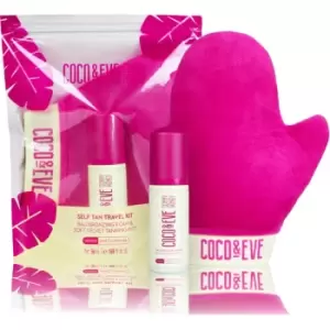 Image of Coco & Eve Sunny Honey Ultimate Glow Travel Kit Self Tanning Foam with an Applicator Mitt Medium 60 ml