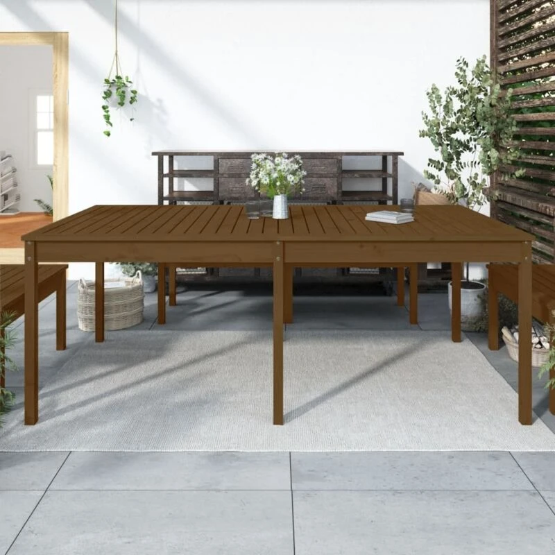 Image of VIDAXL Garden Table Honey Brown 203.5x100x76cm Solid Wood Pine Vidaxl 8720845691158