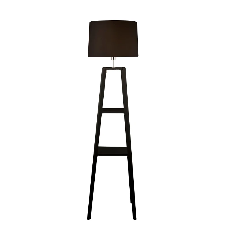 Image of Lighting Collection Black Shelf Floor Lamp Black Unisex