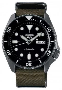 Image of Seiko 5 Sport Sports Automatic Black Dial Khaki NATO Watch