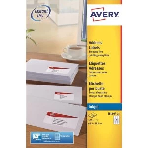 Image of Avery Quick DRY 63.5 x 38.1mm Inkjet Addressing Labels White 525 Labels