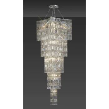 Image of Gianni Tall 15 Bulbs pendant lamp polished chrome / crystal