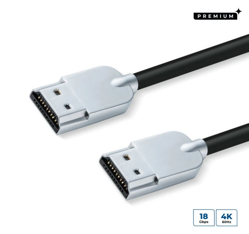 Image of Microconnect HDMISUPERSLIM2M HDMI cable 2m HDMI Type A (Standard) Bla