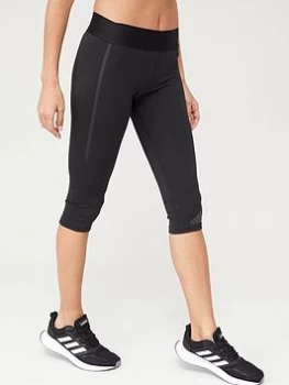 Image of adidas Alphaskin Tech Capri Leggings - Black, Size XL, Women