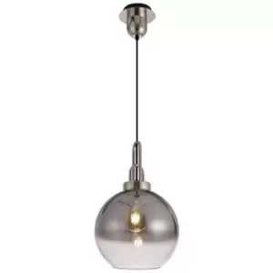 Image of Dome Ceiling Pendant E27 With 30cm Globe Glass, Polished Nickel, Matt Black, Smoked, Clear - Luminosa Lighting