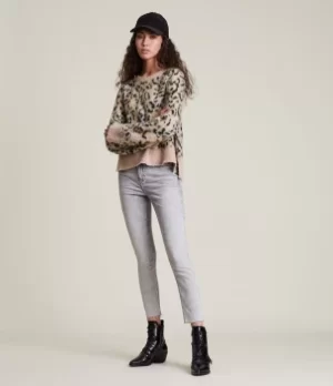 Image of AllSaints Womens Aurora Crew Jumper, Putty Pink, Size: XS