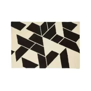 Image of Interiors By Ph Small Geometric Rug Two Tone Black And White