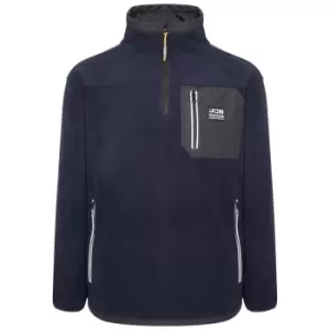 Image of JCB Trade Heavy Weight 1/4 ZIP Navy Fleece DK9T-XL