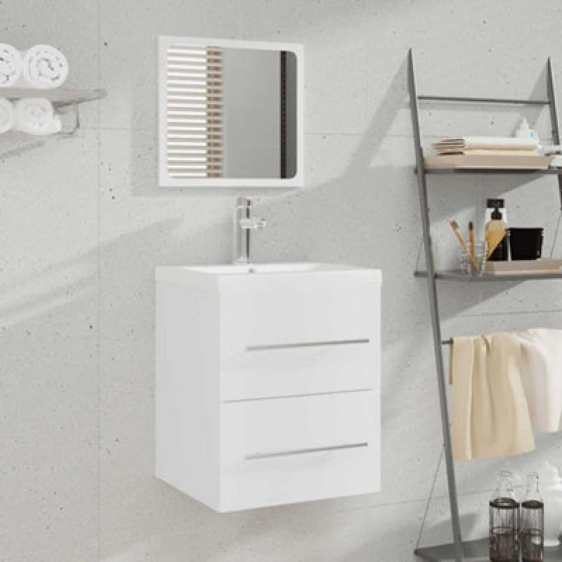Image of VIDAXL Bathroom Cabinet with Mirror White 41x38.5x48cm Engineered Wood Vidaxl 8720287078272