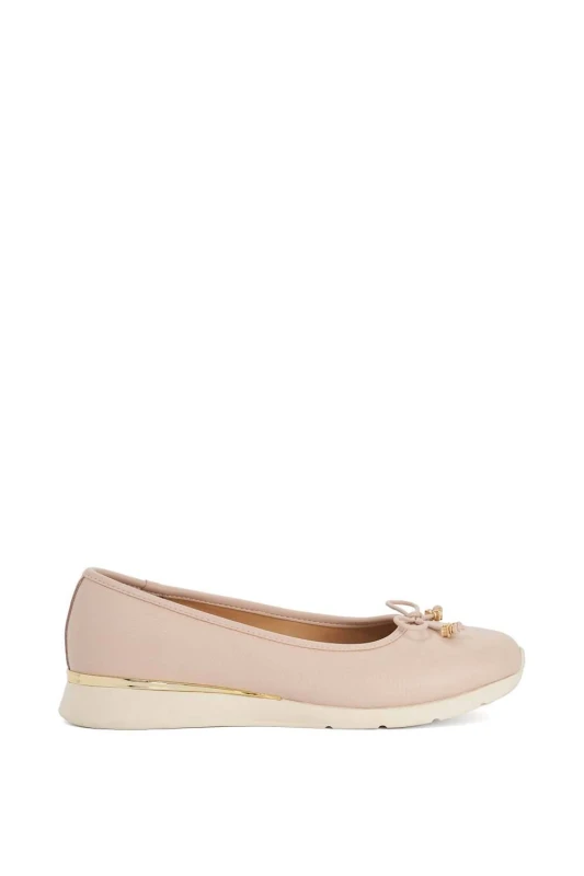 Image of Dune London Womens 'Highline' Leather Ballet Pumps in Light Pink Size: 3 Light Pink Female 3