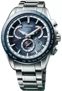 Image of Seiko Astron Watch GPS Solar Dual Time - Blue
