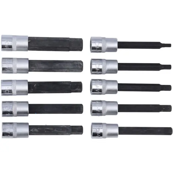 Image of LASER TOOLS Long Hex Socket Bit Set 3/8D 10pc 7163 - Laser Tools 5018341071639