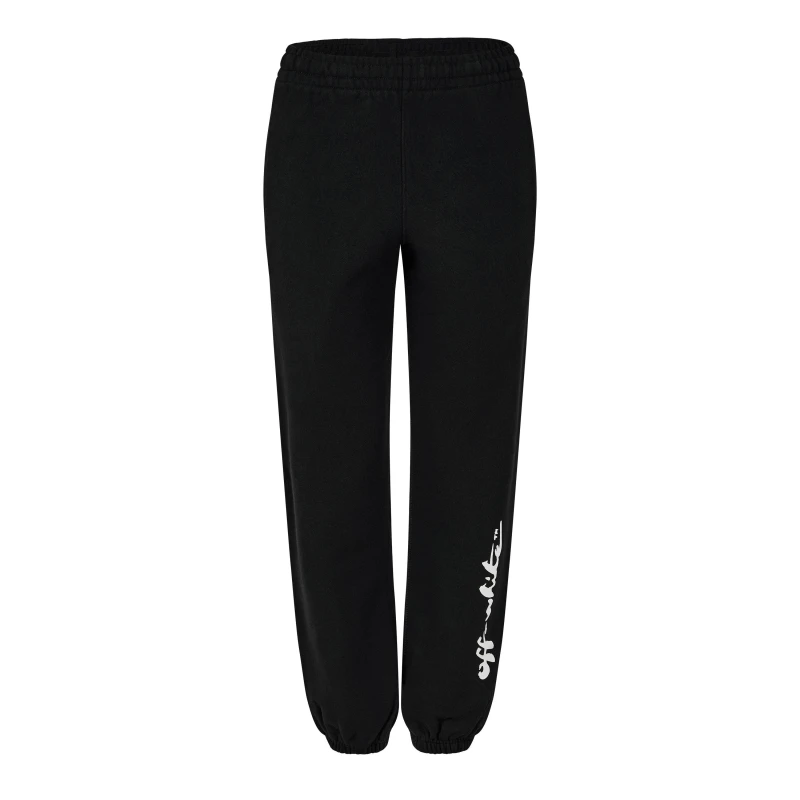 Image of Off White Womens Painter Logo Cotton Mid Rise Joggers Black Whit female XS