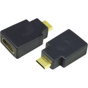 Image of LogiLink AH0009 HDMI Adapter [1x HDMI plug C mini - 1x HDMI socket] Black gold plated connectors