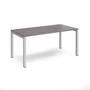 Image of Connex starter unit single 1600mm x 800mm - silver frame and grey oak top