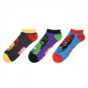 Image of Character Trainer Socks 3 Pack Mens - Marvel