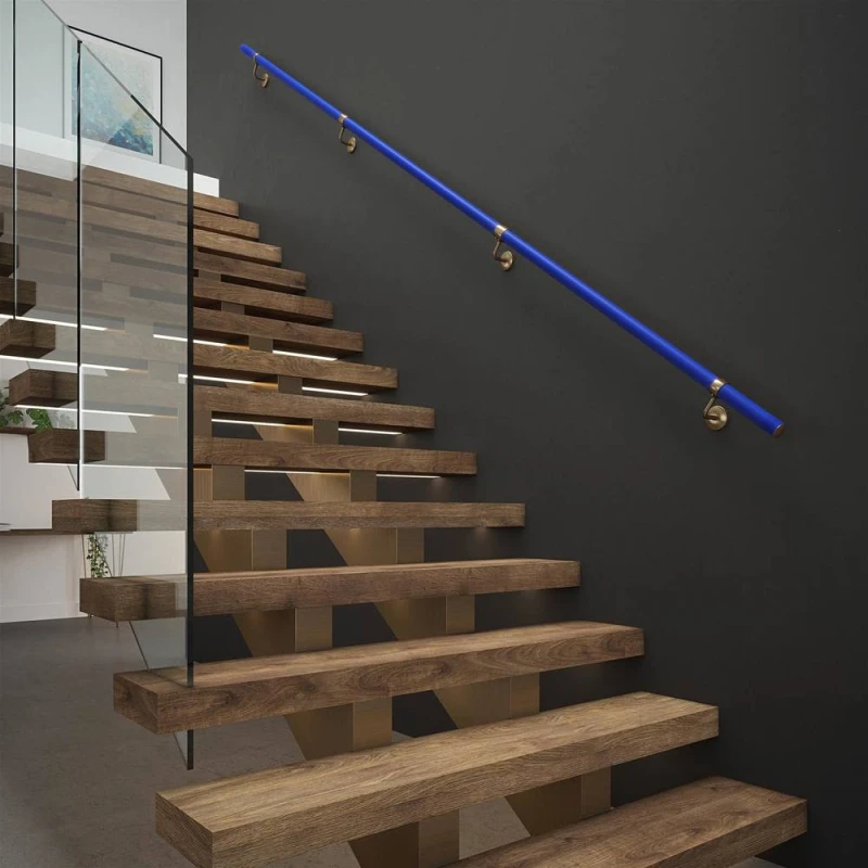 Image of Rothley Deep Blue Premium Easy Install Indoor Modern Stair Handrail Kit 2.4m Blue Unisex