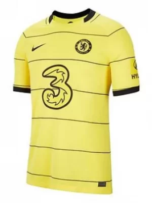 Image of Nike Mens Chelsea 21/22 Away Short Sleeved Stadium Jersey, Yellow, Size L, Men
