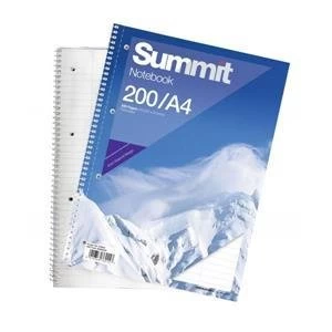 Image of Original Summit A4 Double Wirebound Notebook Punched Perforated Ruled Margin 60gsm 200 Pages Pack of 3